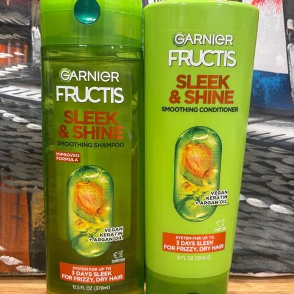 Garnier Fructis Sleek & Shine Shampoo Conditioner Set Argan Oil